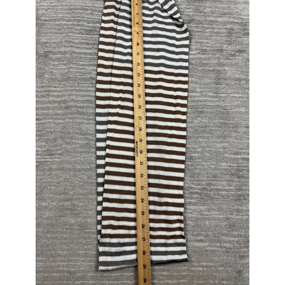 Unbranded Infinity Scarf Womens OS Brown White Grey Striped Knit Loop Circle